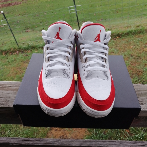 Men's Nike Air Retro Air Jordan 3 "Air max" Tinker Hatfield 10.5 Red/White - Picture 4 of 6